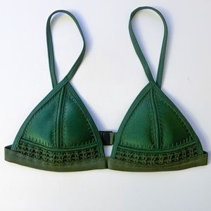 Triangl Green Neoprene Bikini Top NWOT